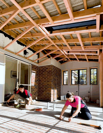 women at work, underfloor heating installation tiles and flooring on all floors tiles by lisa