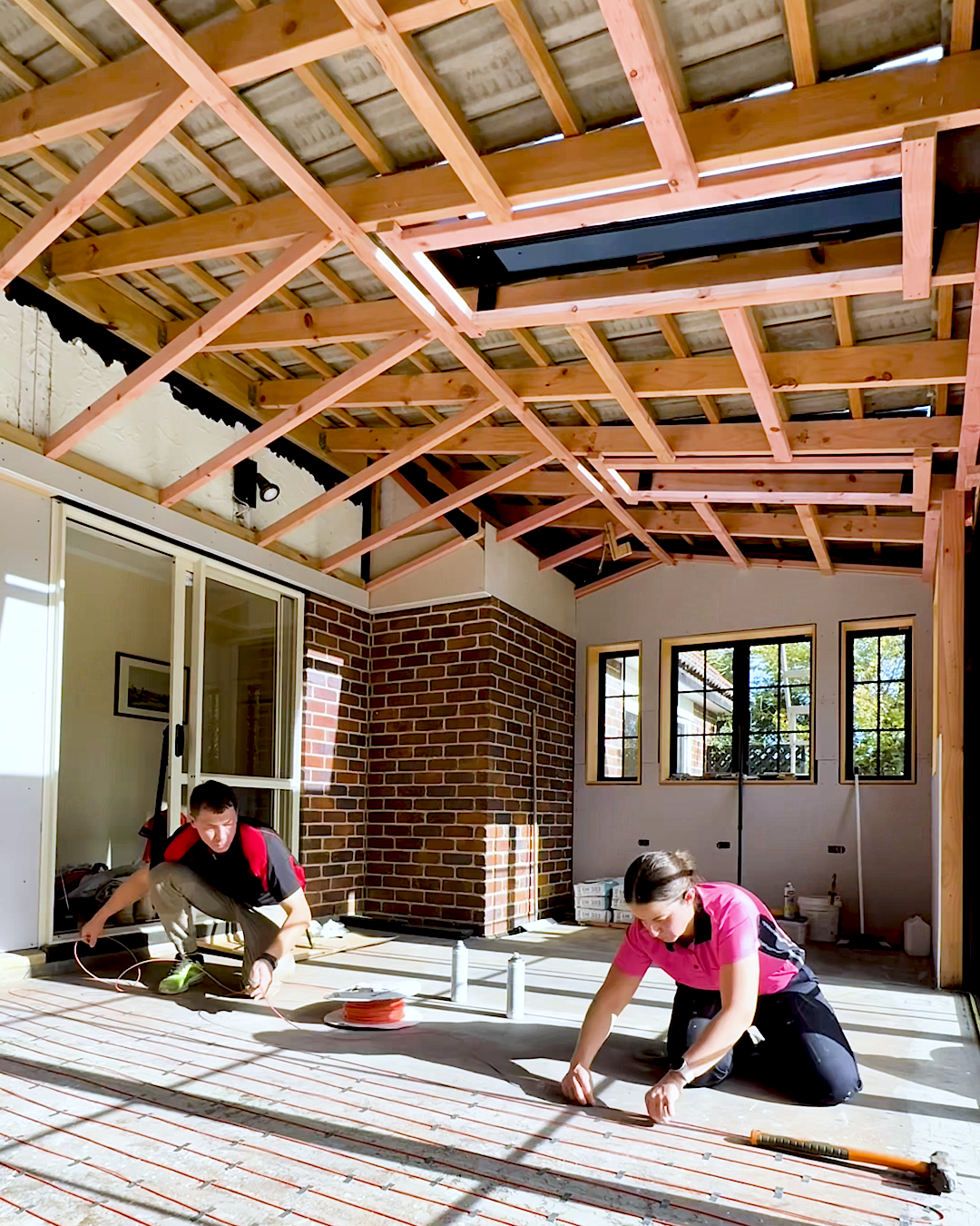 Women at Work! women at work, underfloor heating installation tiles and flooring on all floors tiles by lisa